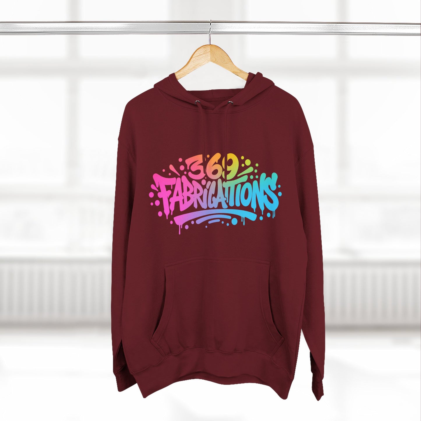 369Fab* Graffiti Splash, Three-Panel Fleece Hoodie