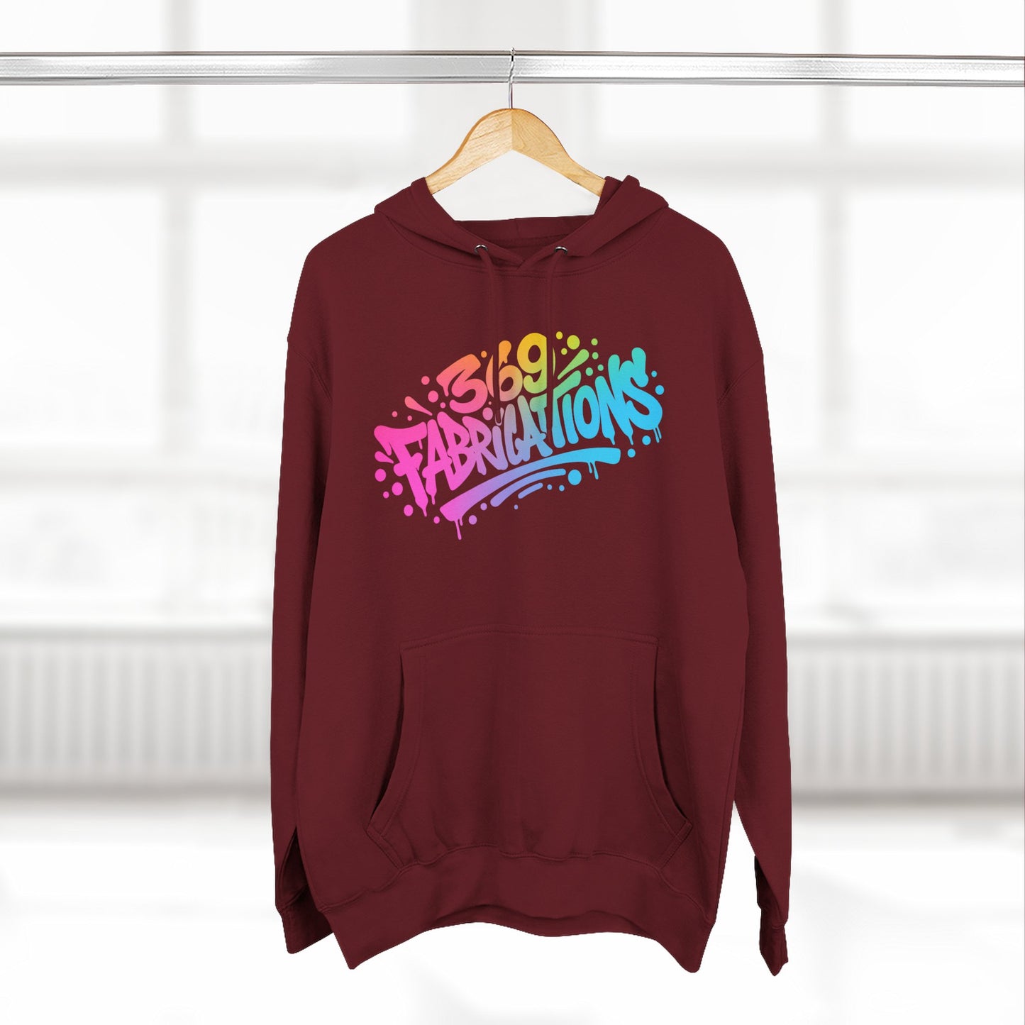 369Fab* 369Fabrications, Colorful Graffiti Fleece Hoodie for Cozy Vibes