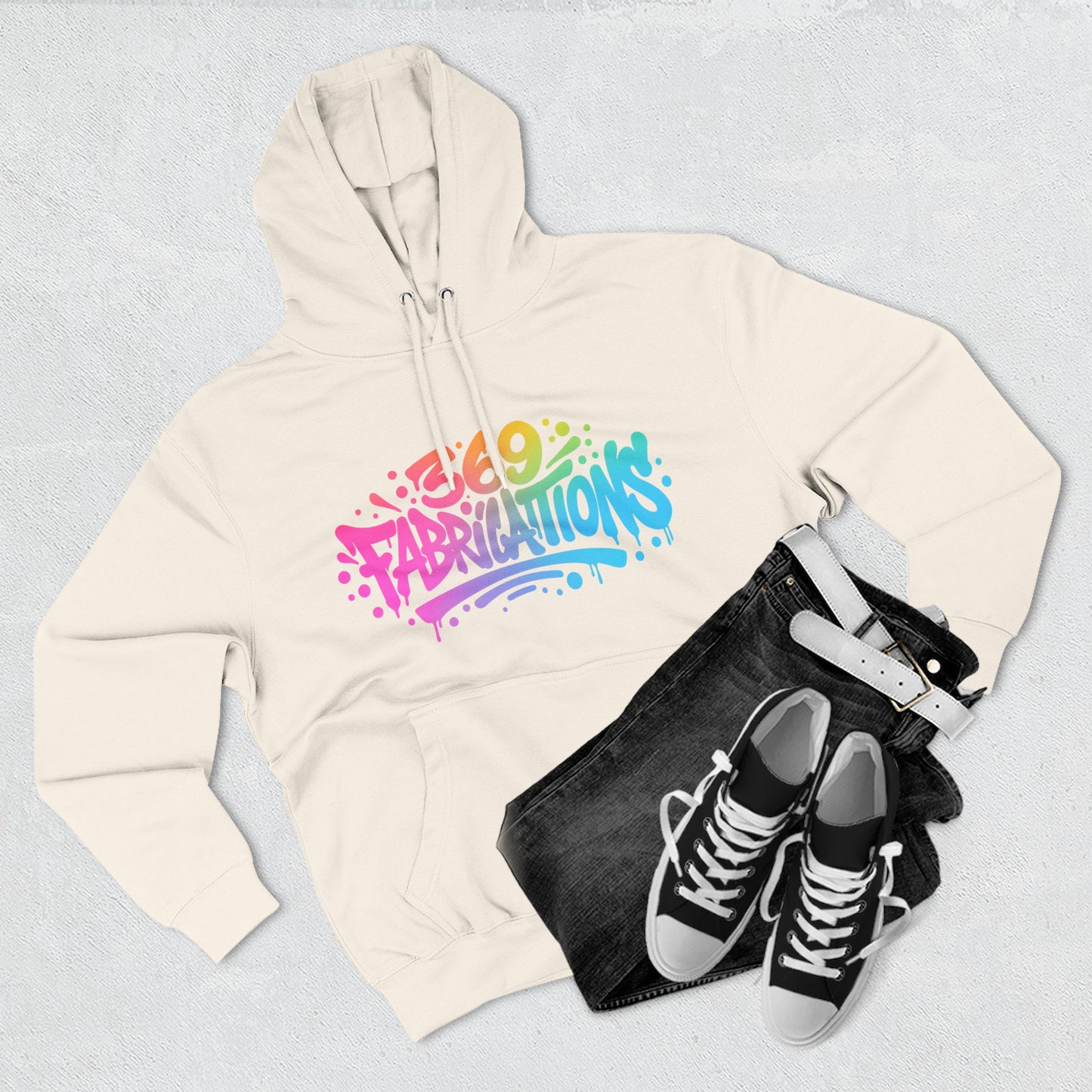 369Fab* Graffiti Splash, Three-Panel Fleece Hoodie