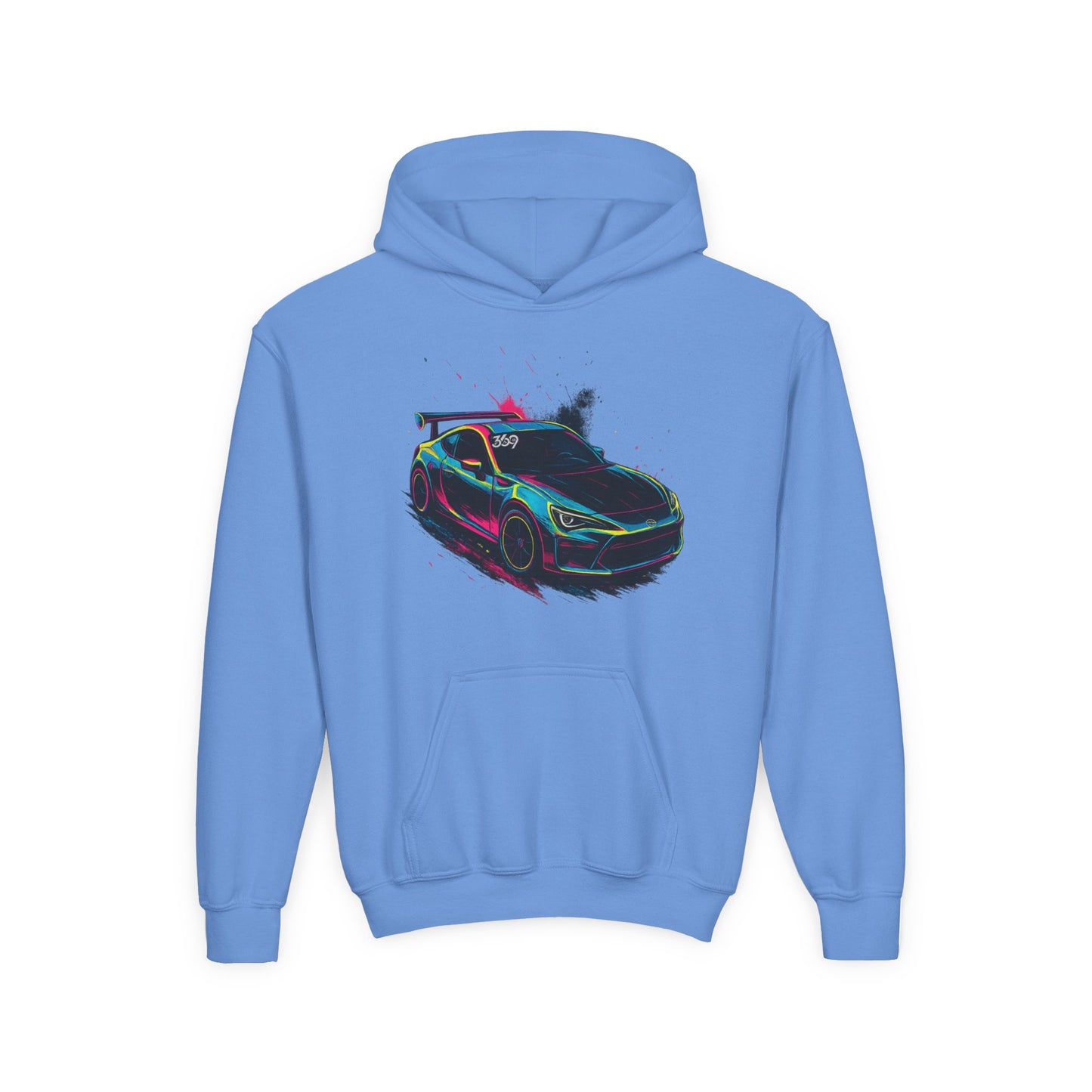 369Fab* Limited Edition FR-S Splash, Vibrant Car Graphic Youth Hoodie