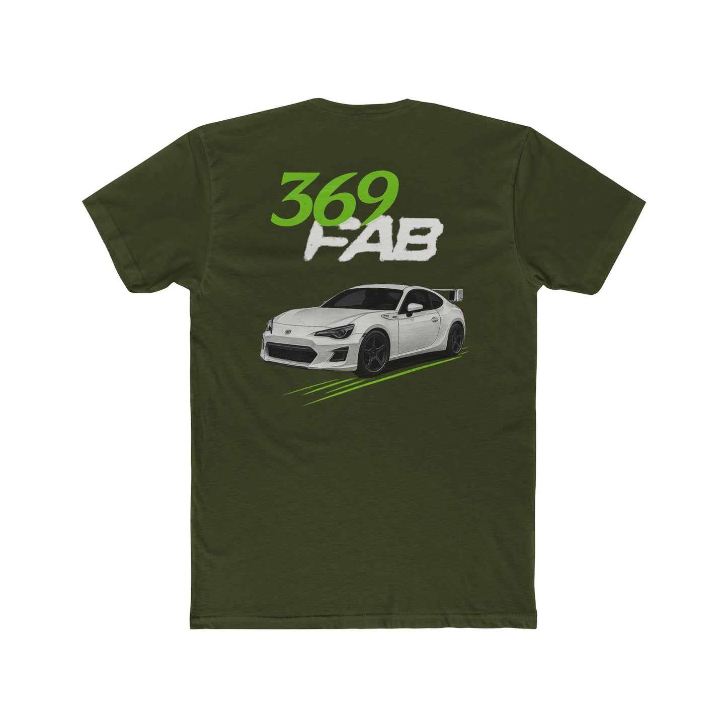 369Fab* W.G. Stylish Uni. Cotton Crew Tee with 369 FAB Car Design, Casual Car Enthusiast Tee