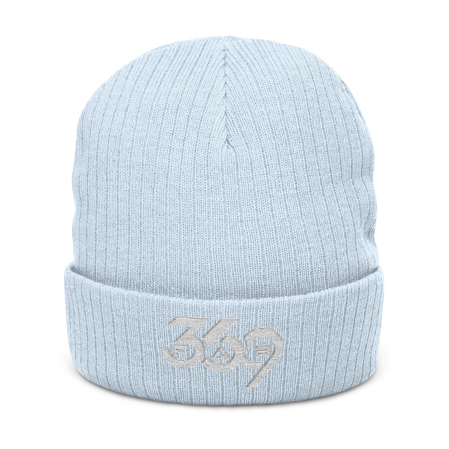 369Fab* W. Logo, Cozy Ribbed Knit Beanie with 369 Embroidery