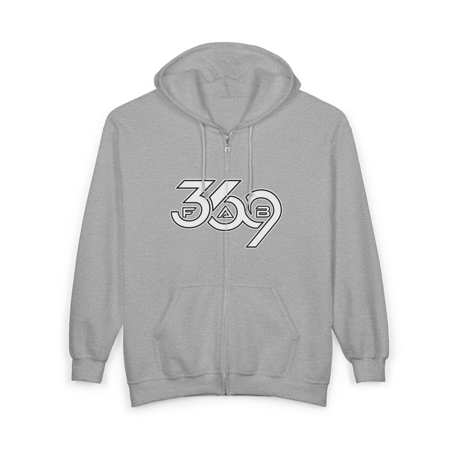 369Fab* W. Logo, Unisex Heavy Blend™ Full Zip Hooded Sweatshirt
