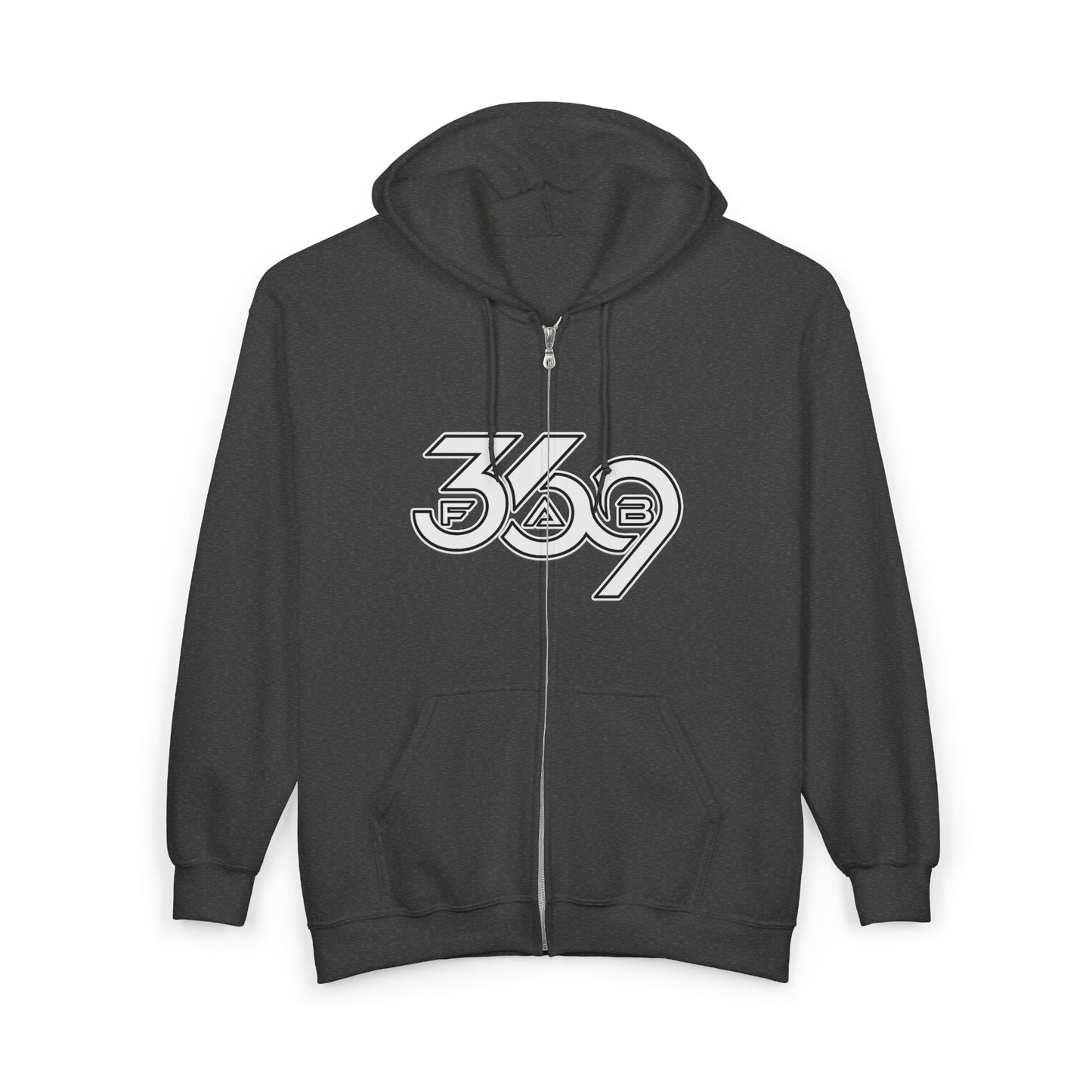 369Fab* W. Logo, Unisex Heavy Blend™ Full Zip Hooded Sweatshirt