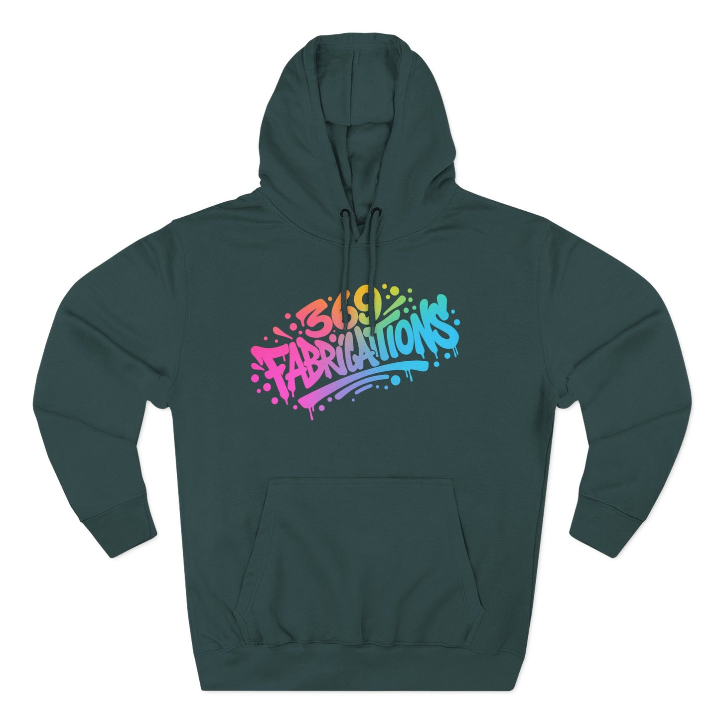369Fab* 369Fabrications, Colorful Graffiti Fleece Hoodie for Cozy Vibes