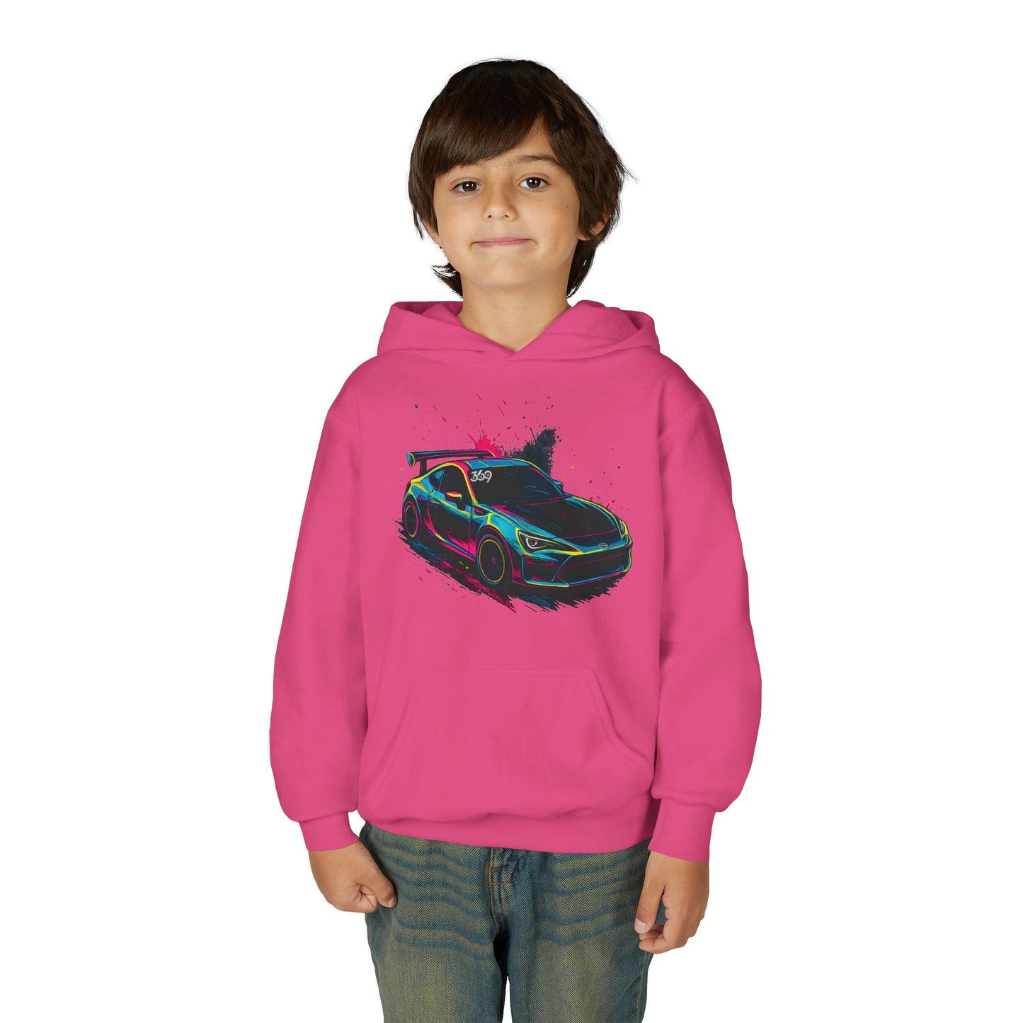 369Fab* Limited Edition FR-S Splash, Vibrant Car Graphic Youth Hoodie