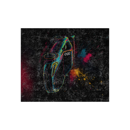 369Fab* Limited Edition FR-S Splash, Vibrant Car-Themed Crushed Velvet Blanket