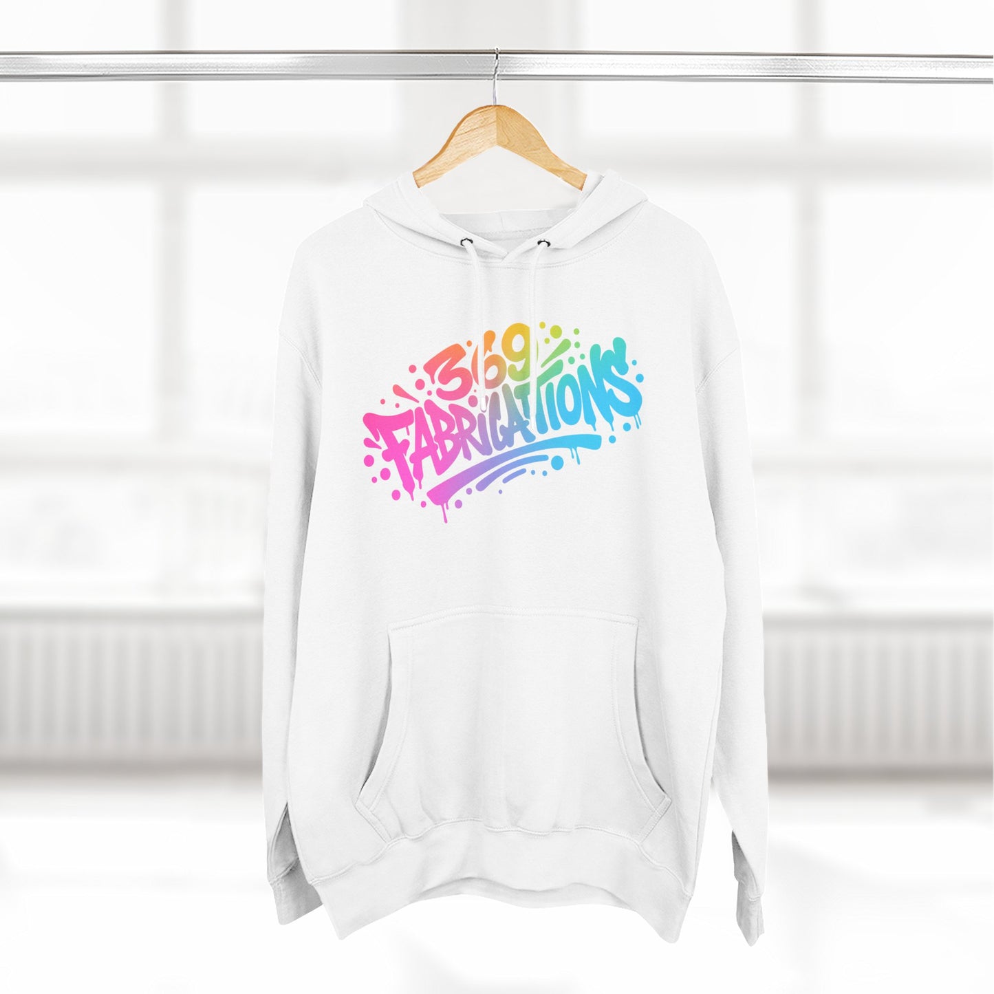 369Fab* 369Fabrications, Colorful Graffiti Fleece Hoodie for Cozy Vibes