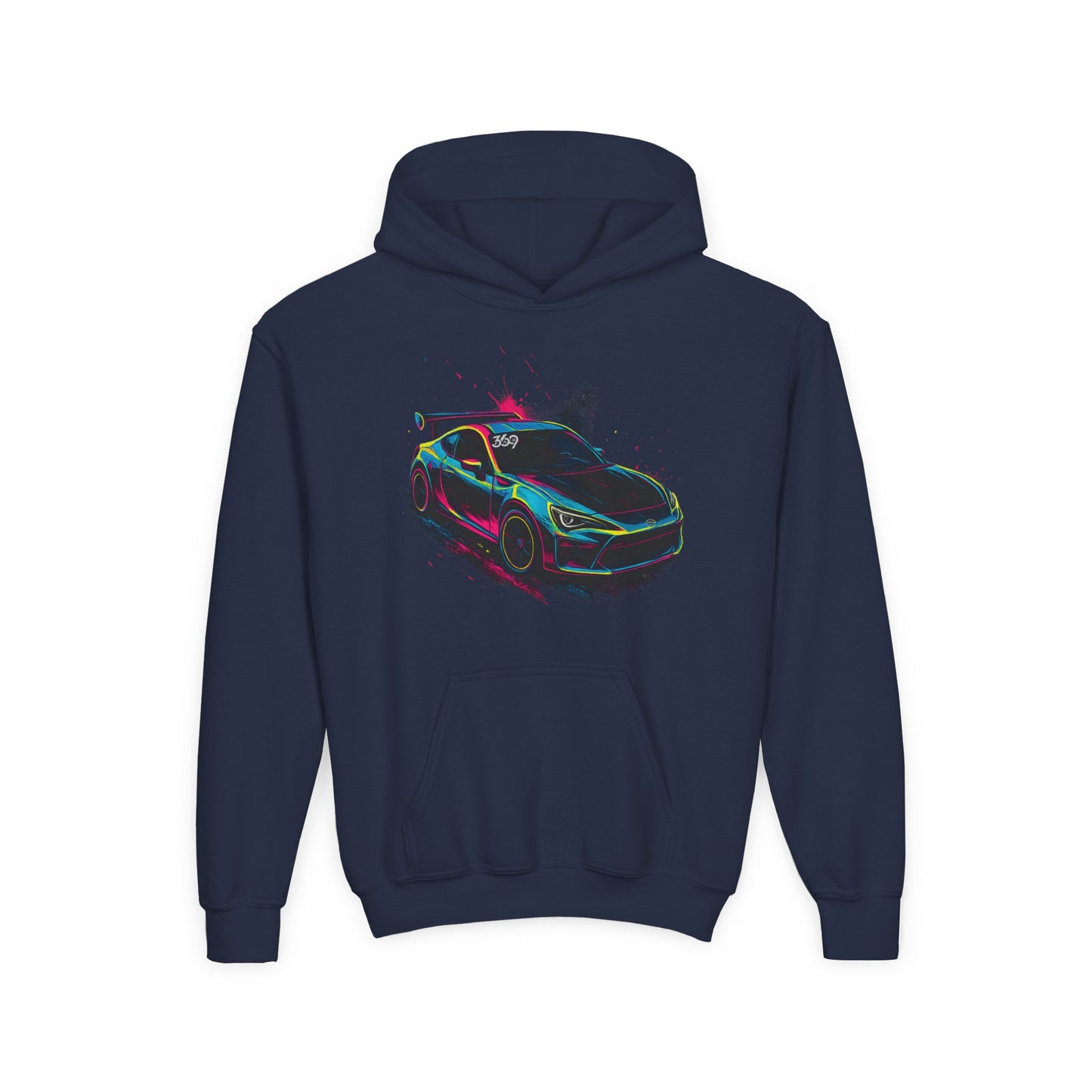 369Fab* Limited Edition FR-S Splash, Vibrant Car Graphic Youth Hoodie