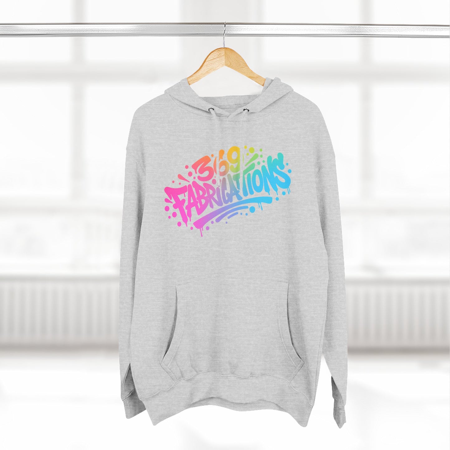 369Fab* 369Fabrications, Colorful Graffiti Fleece Hoodie for Cozy Vibes