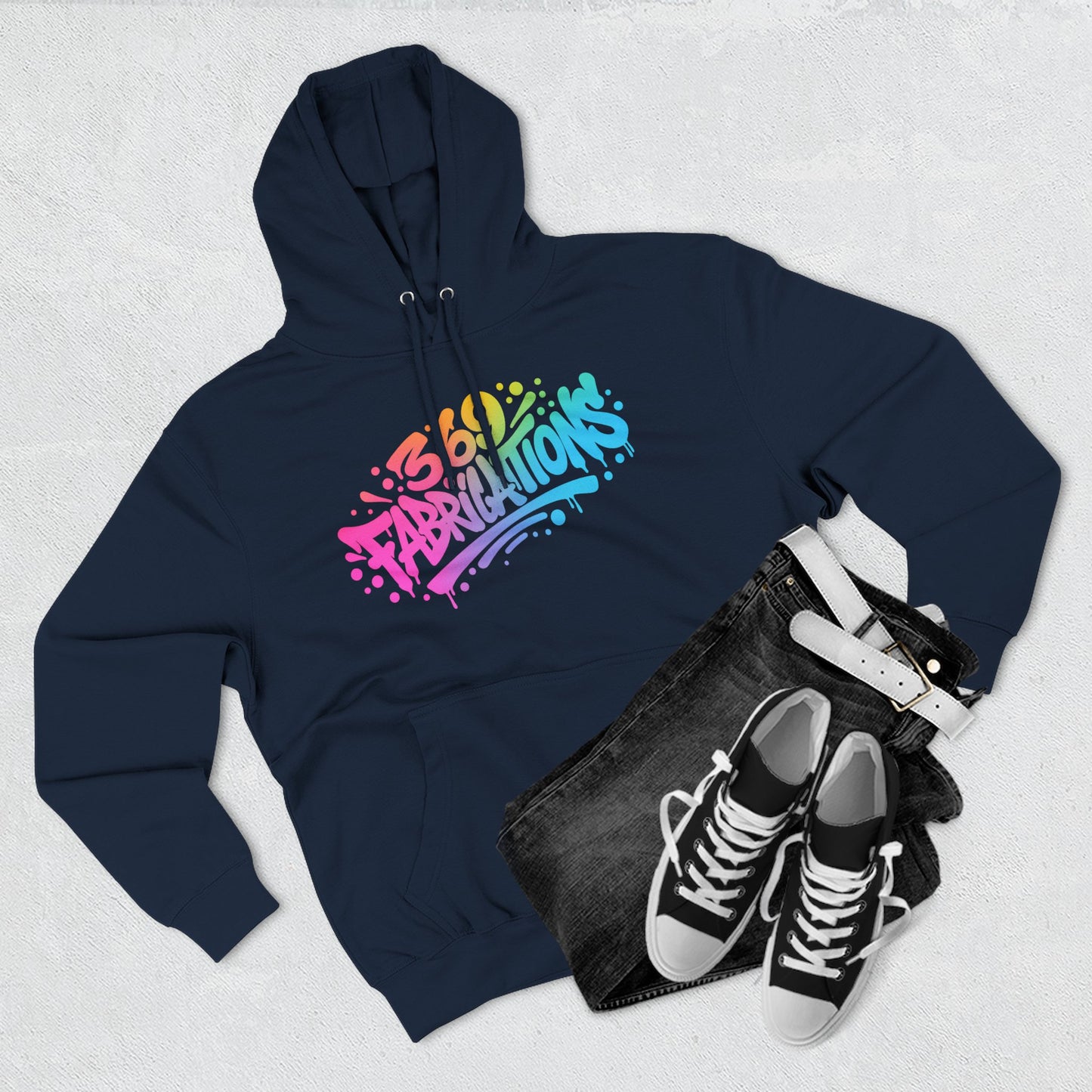 369Fab* 369Fabrications, Colorful Graffiti Fleece Hoodie for Cozy Vibes