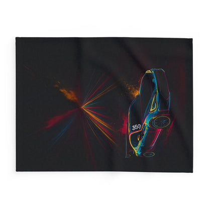 369Fab* Limited Edition FR-S Splash, Cozy, Neon Racing Car Fleece Blanket,
