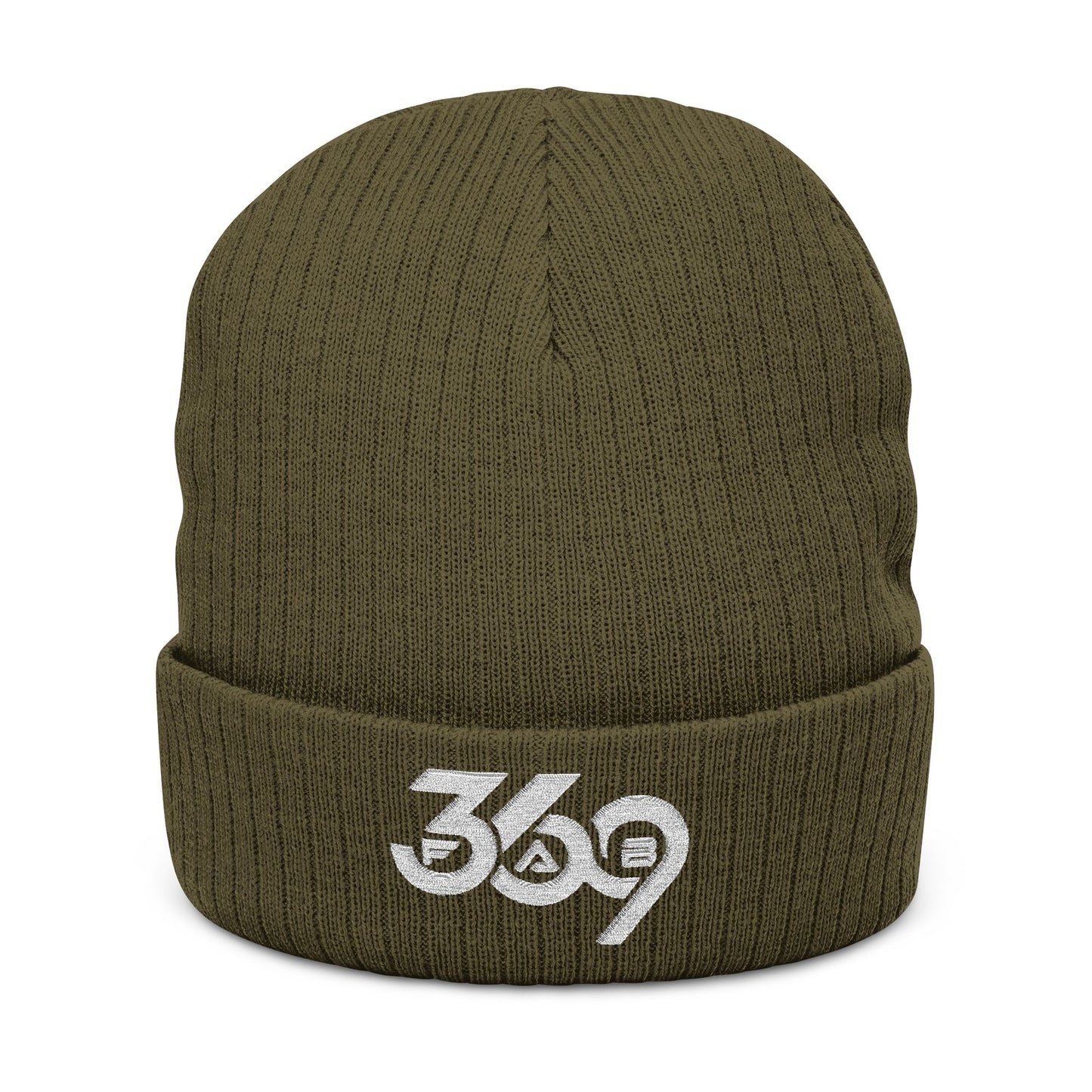 369Fab* W. Logo, Cozy Ribbed Knit Beanie with 369 Embroidery