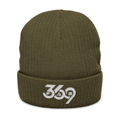 369Fab* W. Logo, Cozy Ribbed Knit Beanie with 369 Embroidery