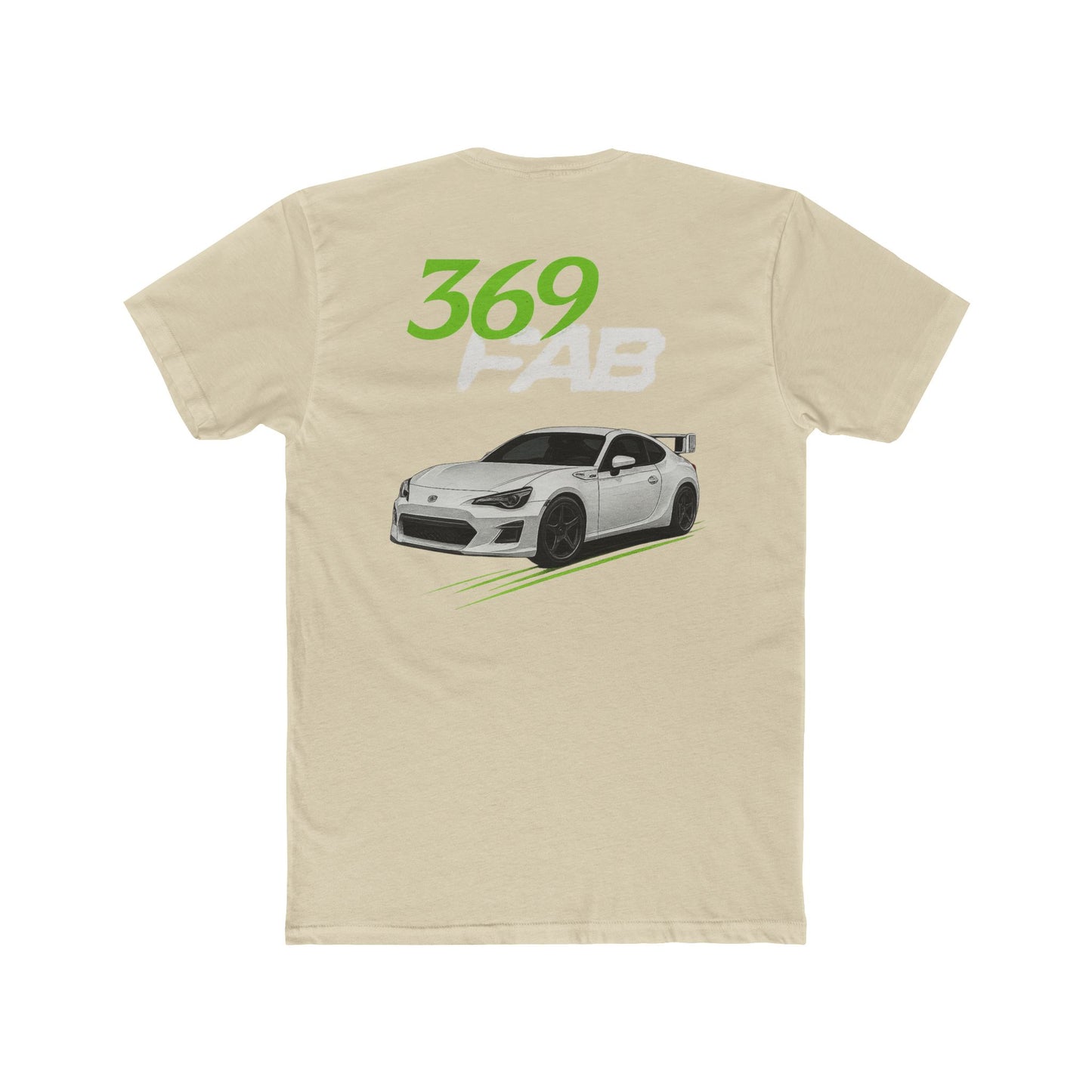 369Fab* W.G. Stylish Uni. Cotton Crew Tee with 369 FAB Car Design, Casual Car Enthusiast Tee