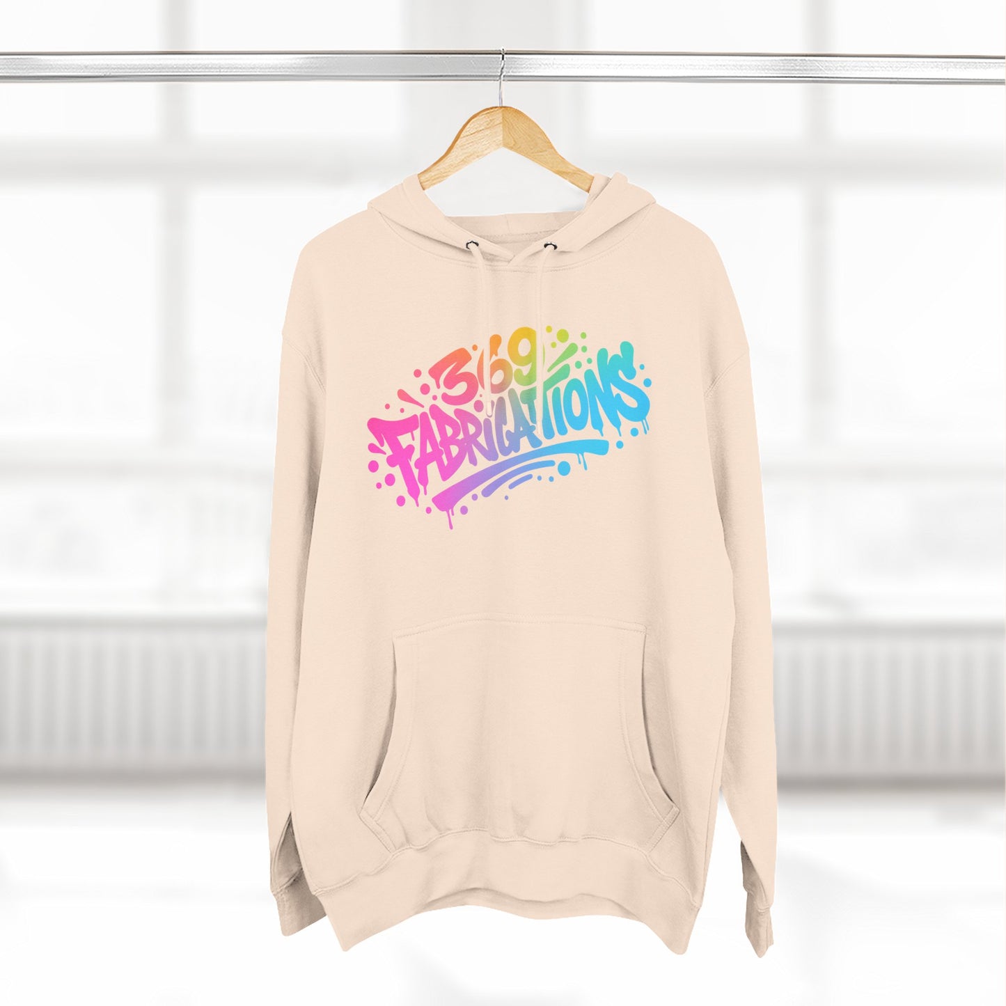 369Fab* 369Fabrications, Colorful Graffiti Fleece Hoodie for Cozy Vibes