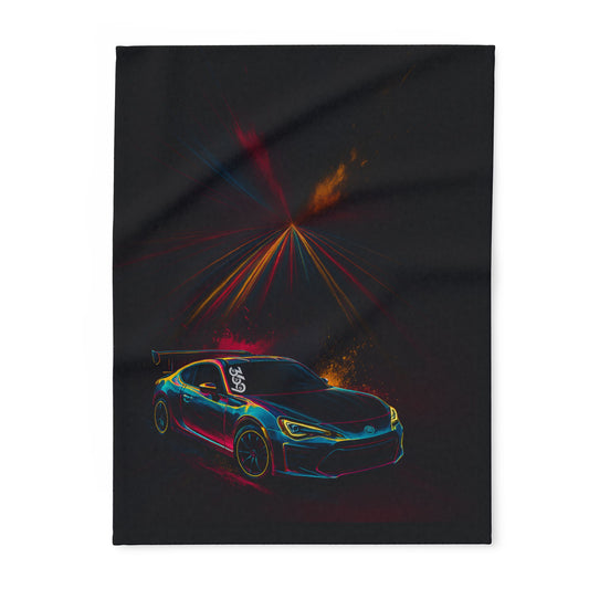 369Fab* Limited Edition FR-S Splash, Cozy, Neon Racing Car Fleece Blanket,