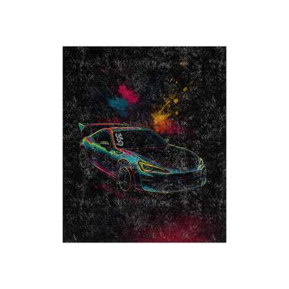 369Fab* Limited Edition FR-S Splash, Vibrant Car-Themed Crushed Velvet Blanket