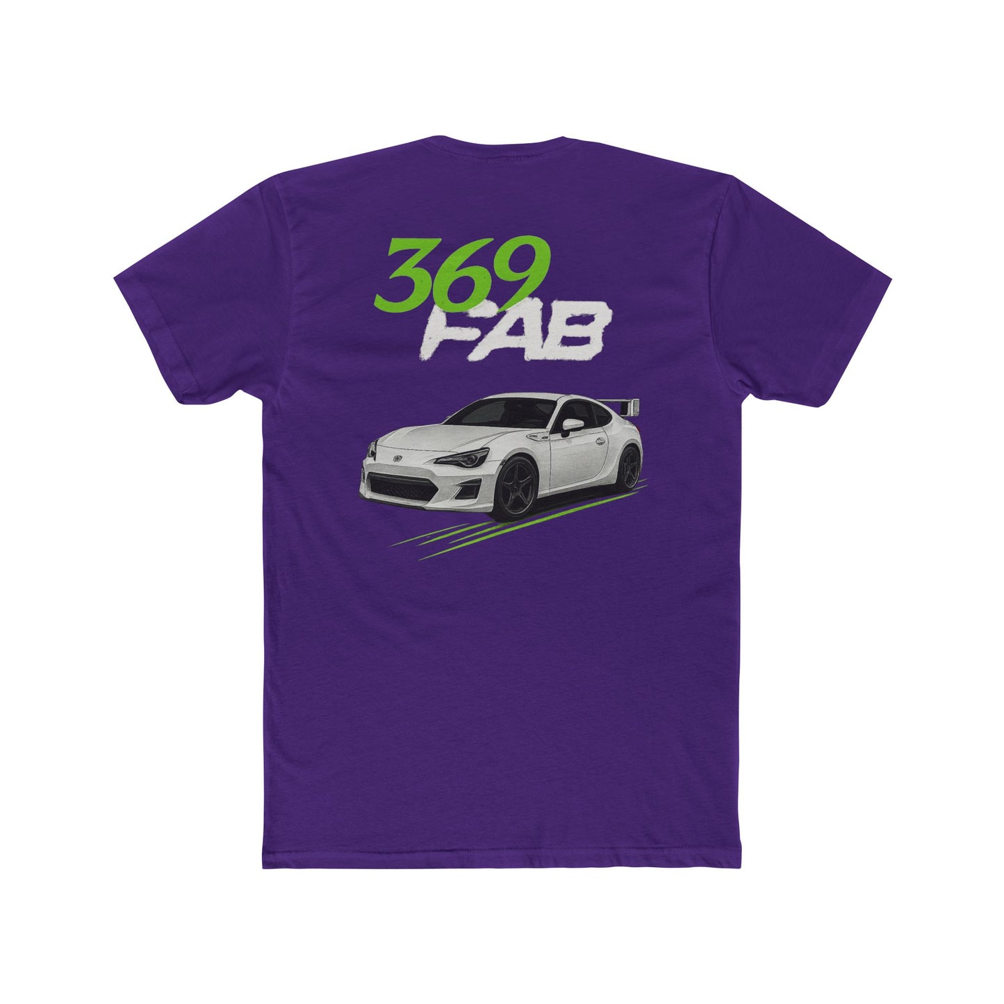 369Fab* W.G. Stylish Uni. Cotton Crew Tee with 369 FAB Car Design, Casual Car Enthusiast Tee
