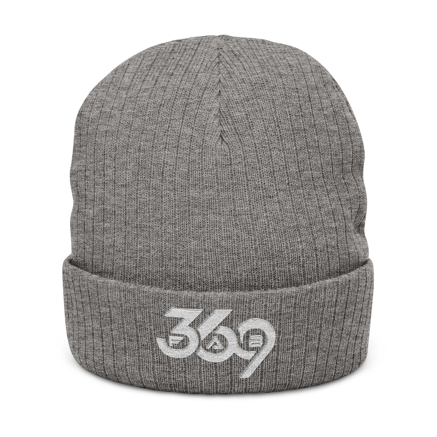 369Fab* W. Logo, Cozy Ribbed Knit Beanie with 369 Embroidery