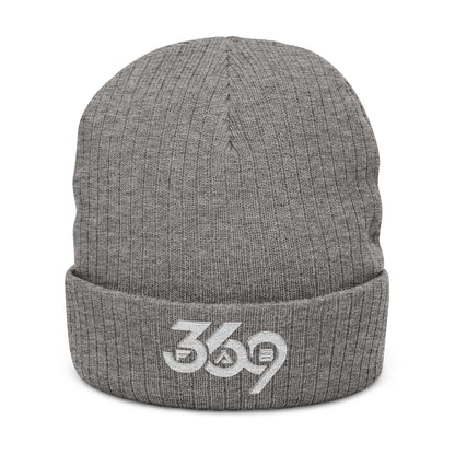 369Fab* W. Logo, Cozy Ribbed Knit Beanie with 369 Embroidery
