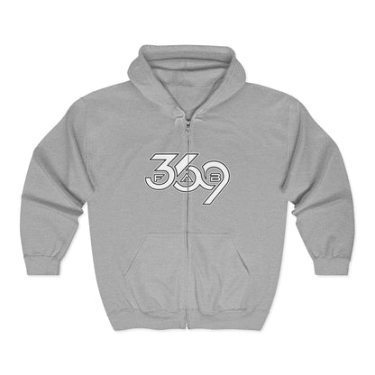 369Fab* W. Logo, Unisex Heavy Blend™ Full Zip Hooded Sweatshirt