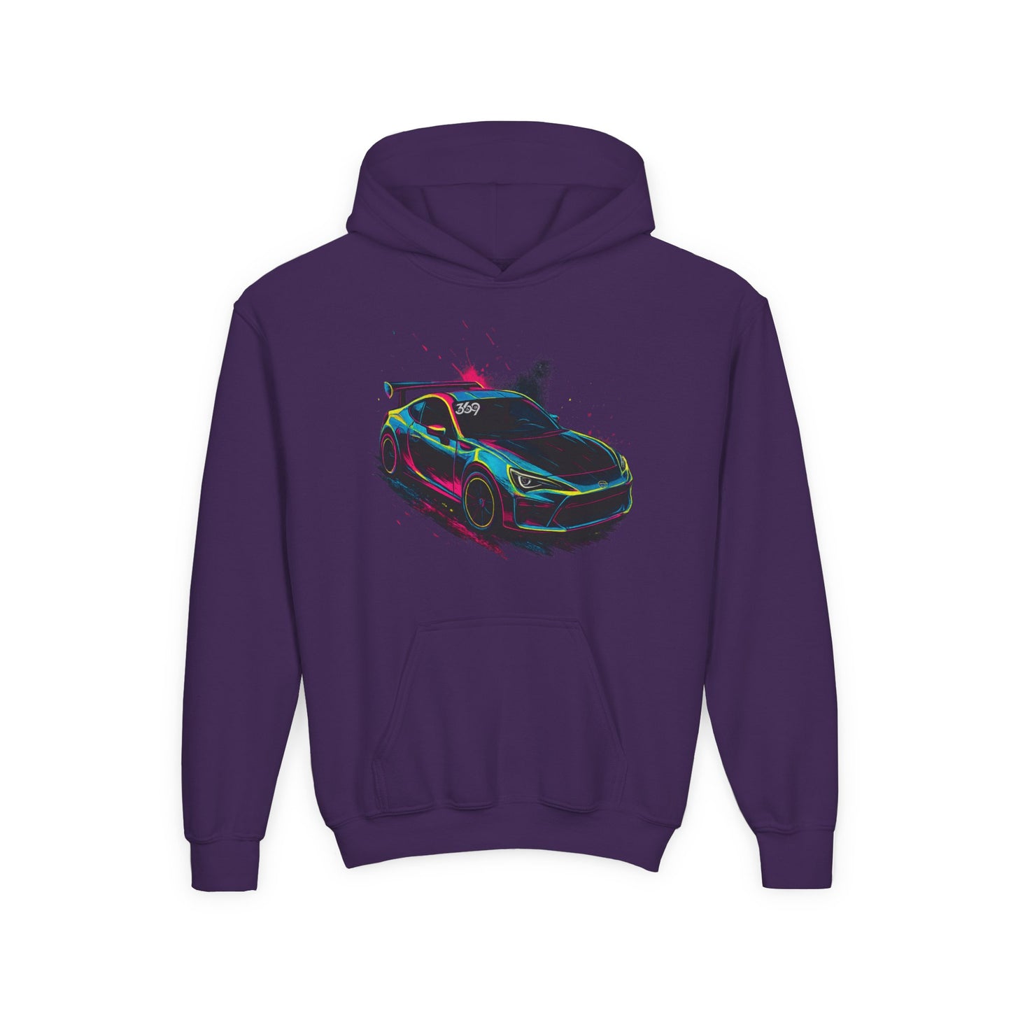 369Fab* Limited Edition FR-S Splash, Vibrant Car Graphic Youth Hoodie