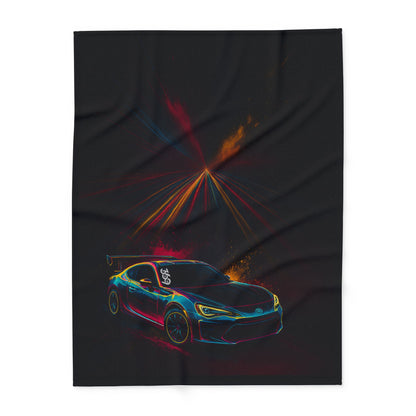369Fab* Limited Edition FR-S Splash, Cozy, Neon Racing Car Fleece Blanket,