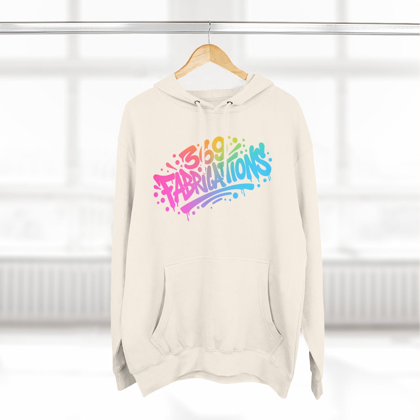 369Fab* 369Fabrications, Colorful Graffiti Fleece Hoodie for Cozy Vibes