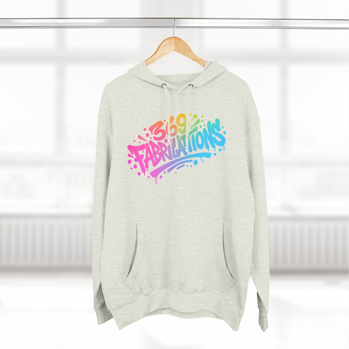 369Fab* 369Fabrications, Colorful Graffiti Fleece Hoodie for Cozy Vibes