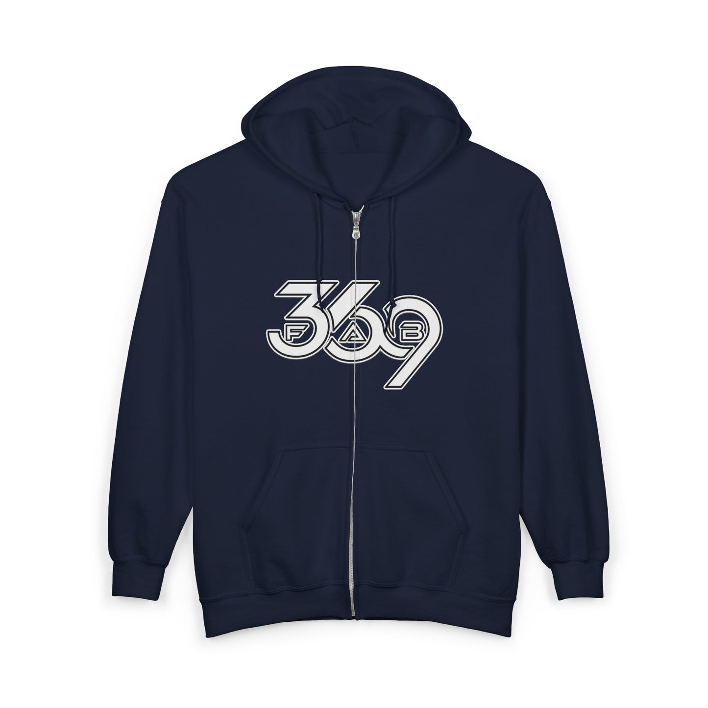 369Fab* W. Logo, Unisex Heavy Blend™ Full Zip Hooded Sweatshirt
