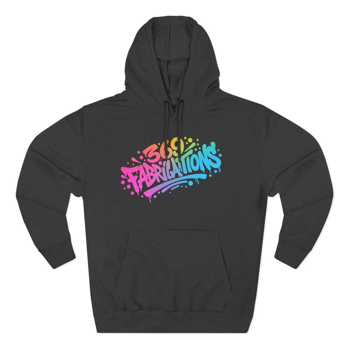 369Fab* 369Fabrications, Colorful Graffiti Fleece Hoodie for Cozy Vibes