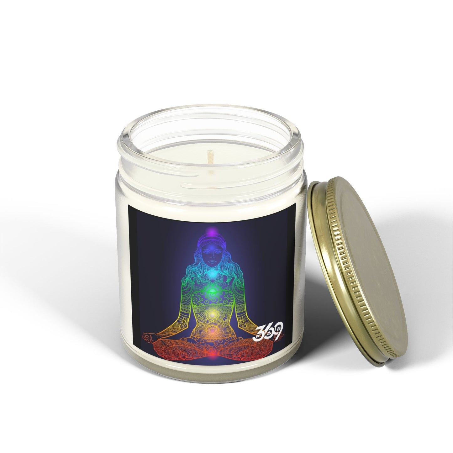 369Fab* W. Logo, Chakra Scented Candles, Coconut Apricot Wax (4oz, 9oz)