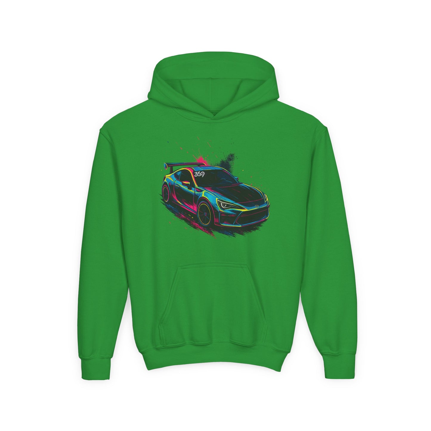 369Fab* Limited Edition FR-S Splash, Vibrant Car Graphic Youth Hoodie