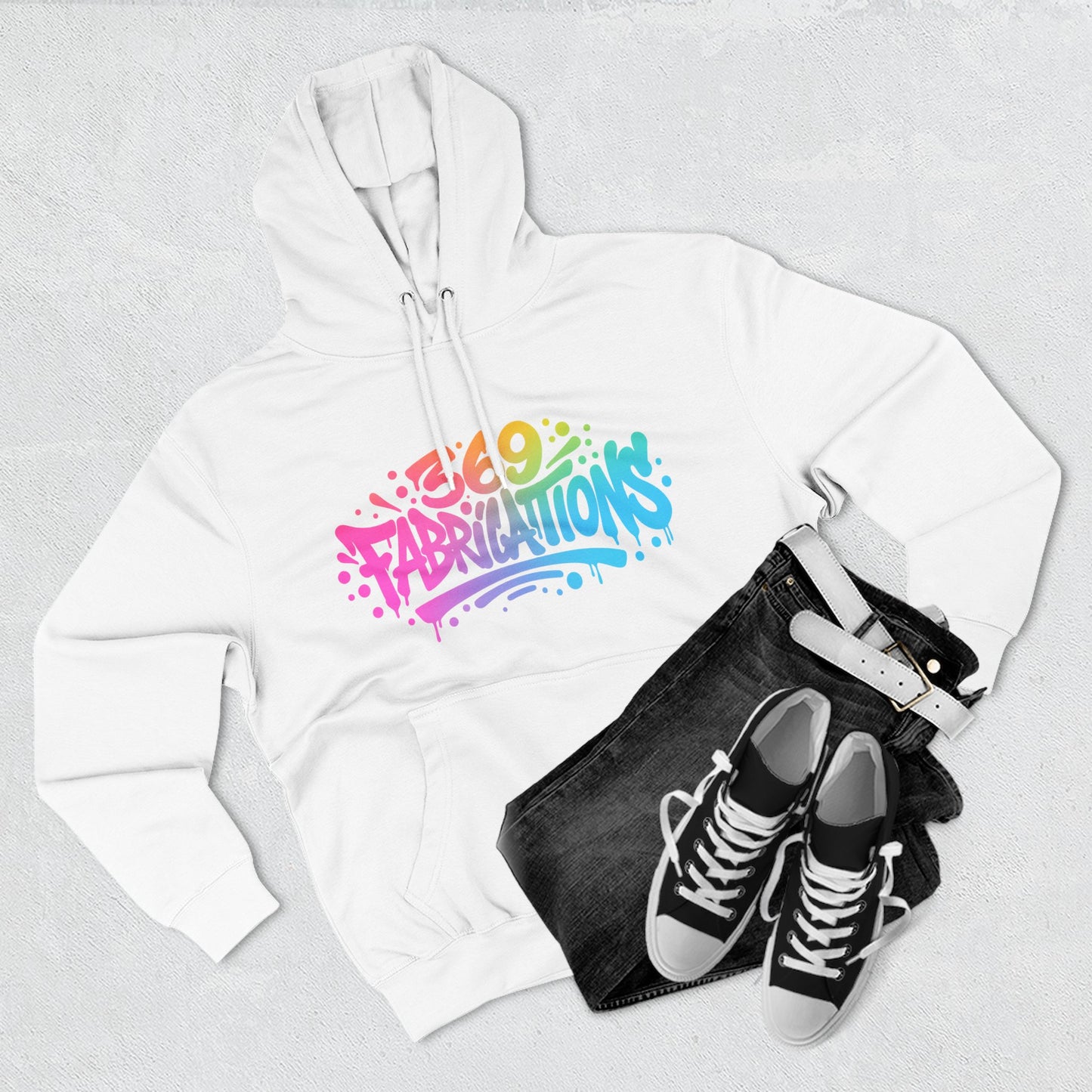 369Fab* Graffiti Splash, Three-Panel Fleece Hoodie