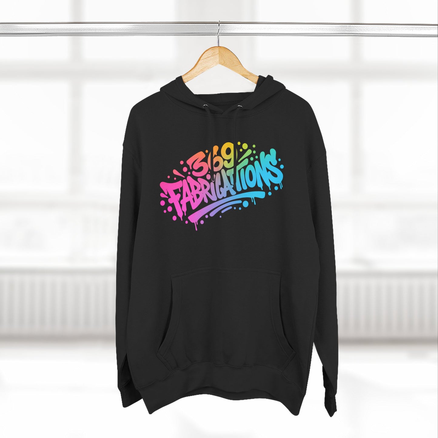 369Fab* 369Fabrications, Colorful Graffiti Fleece Hoodie for Cozy Vibes