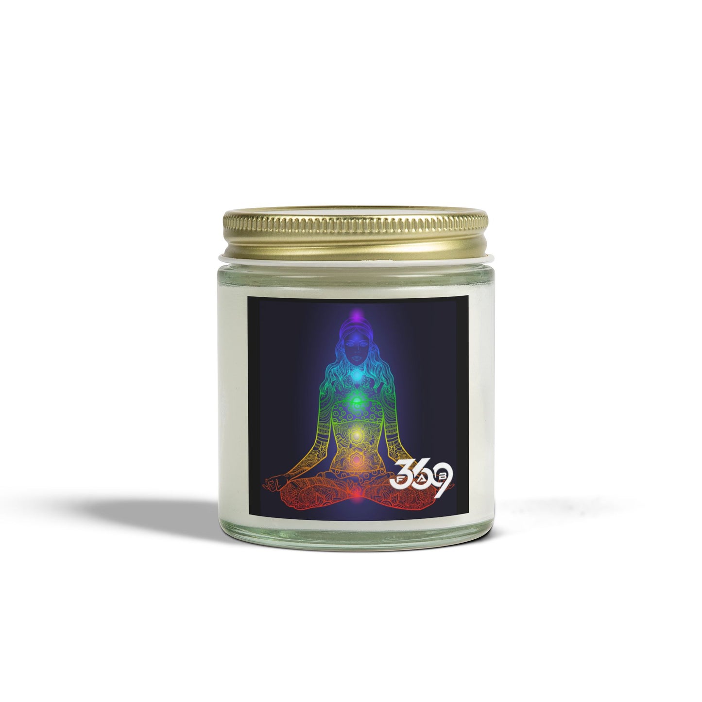 369Fab* W. Logo, Chakra Scented Candles, Coconut Apricot Wax (4oz, 9oz)