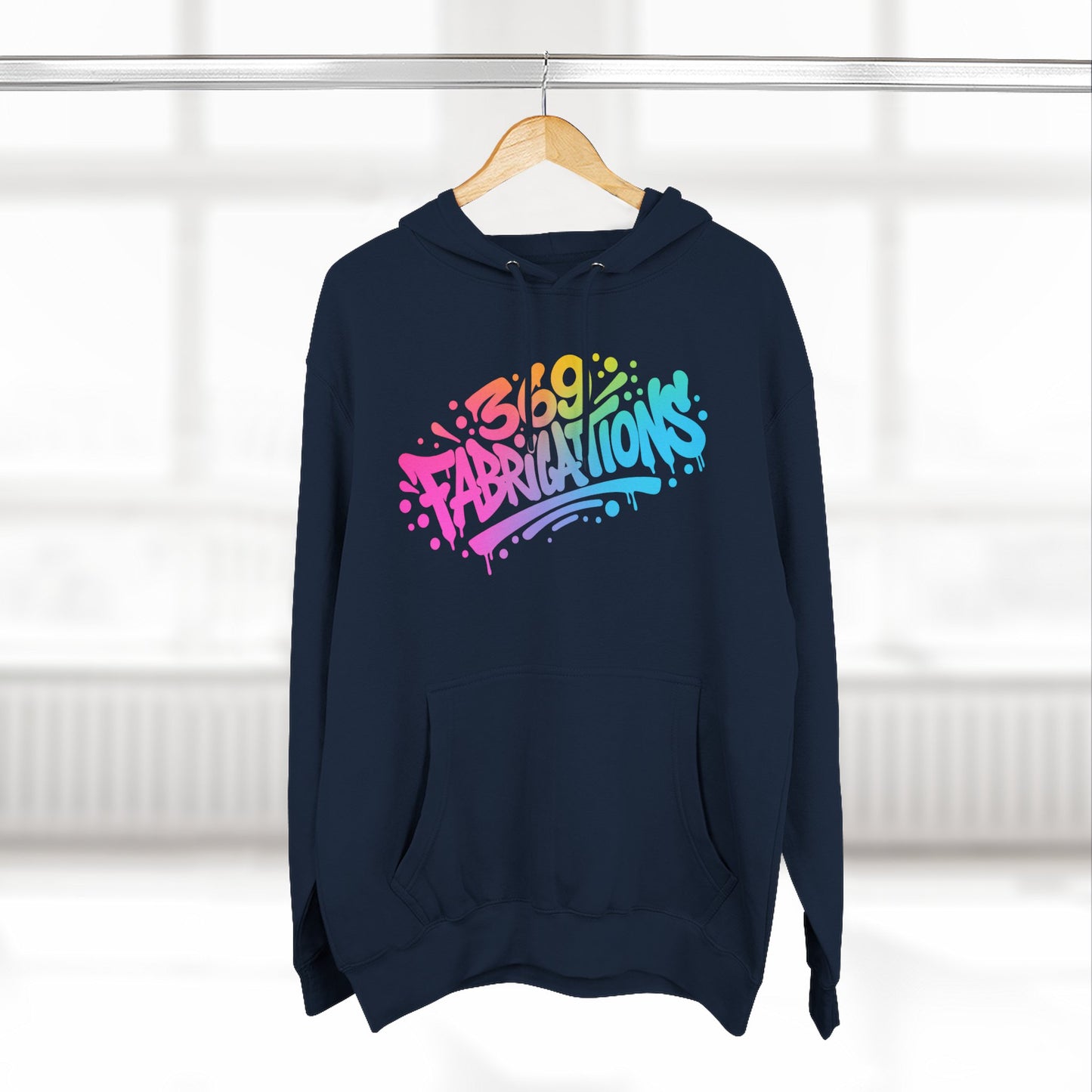 369Fab* 369Fabrications, Colorful Graffiti Fleece Hoodie for Cozy Vibes