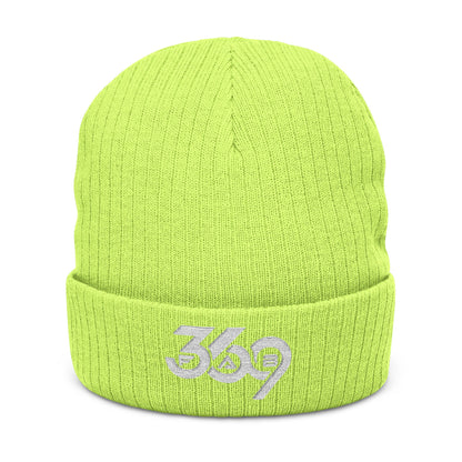 369Fab* W. Logo, Cozy Ribbed Knit Beanie with 369 Embroidery