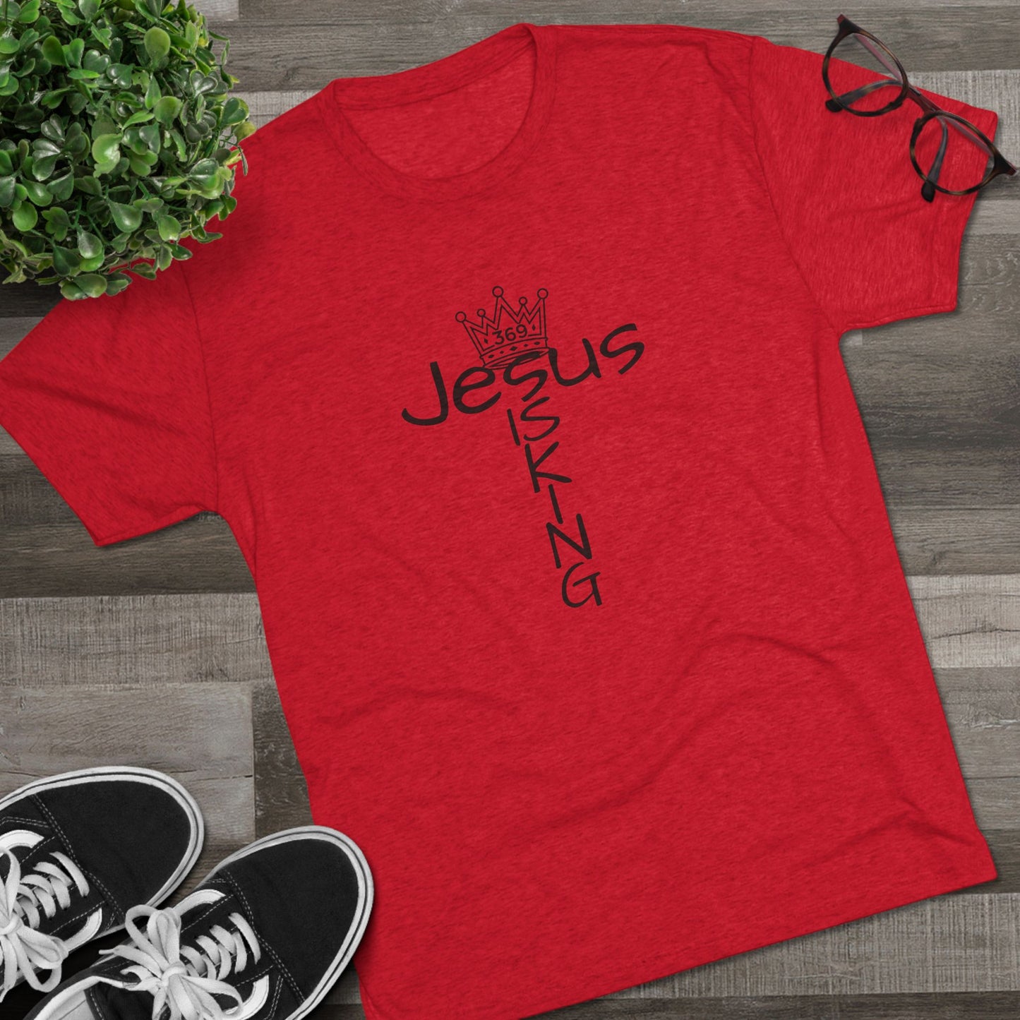 369Fab* Jesus is King , FREEDOM, Uni. Tri blend T-Shirt