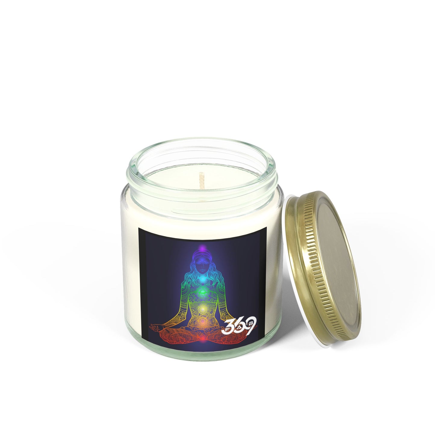 369Fab* W. Logo, Chakra Scented Candles, Coconut Apricot Wax (4oz, 9oz)