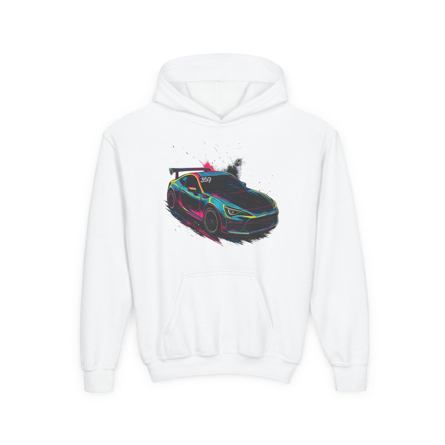 369Fab* Limited Edition FR-S Splash, Vibrant Car Graphic Youth Hoodie