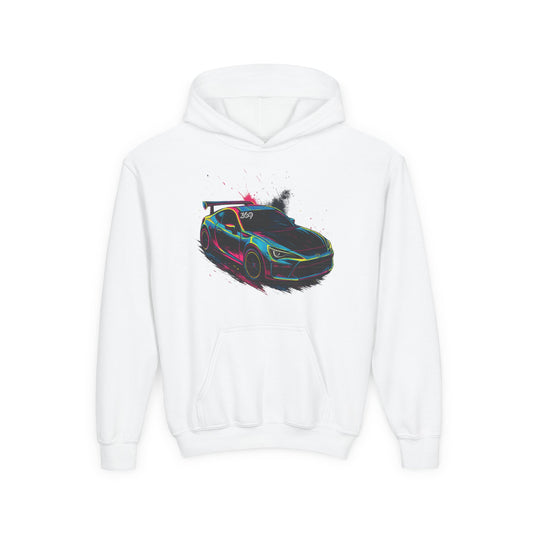 369Fab* Limited Edition FR-S Splash, Vibrant Car Graphic Youth Hoodie