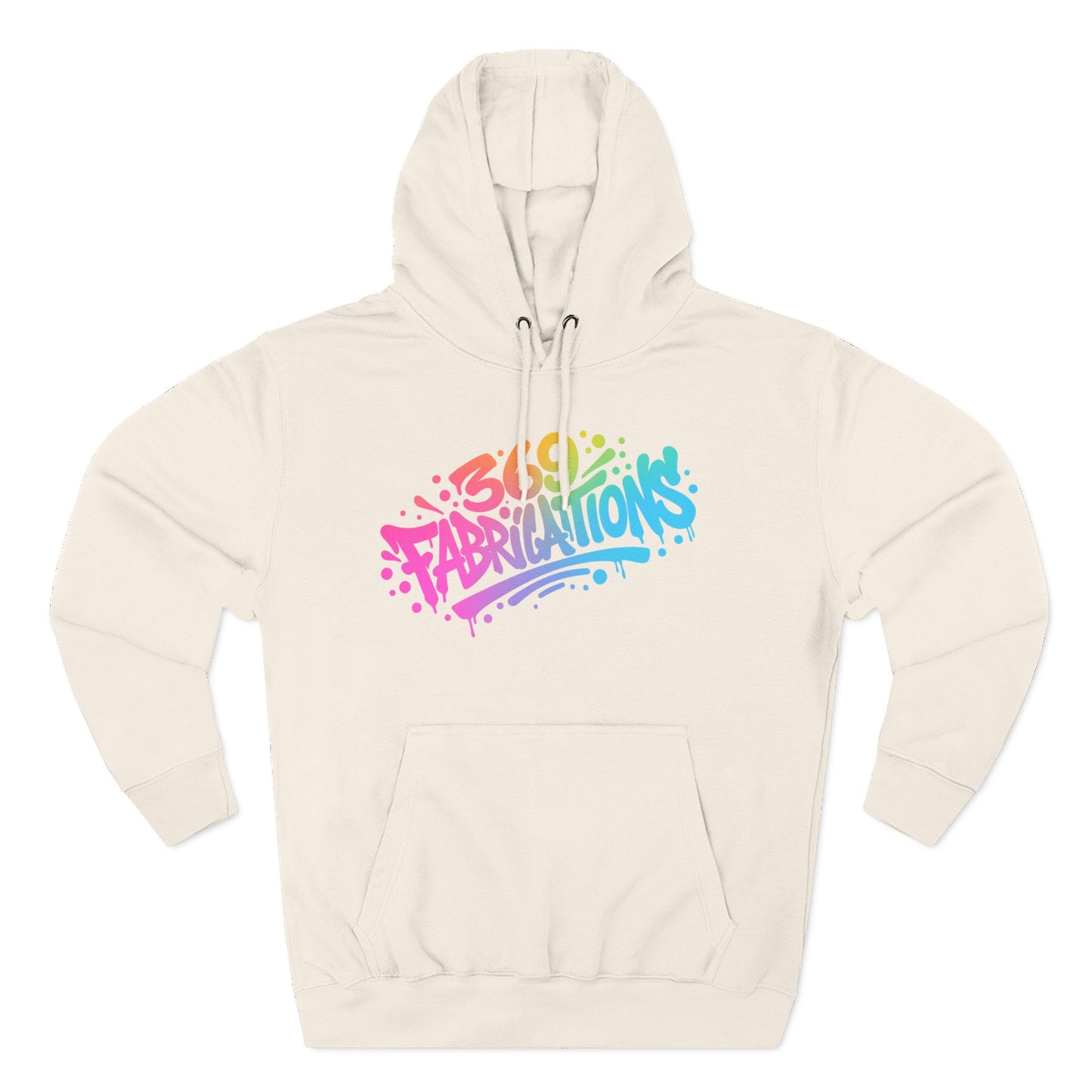 369Fab* 369Fabrications, Colorful Graffiti Fleece Hoodie for Cozy Vibes