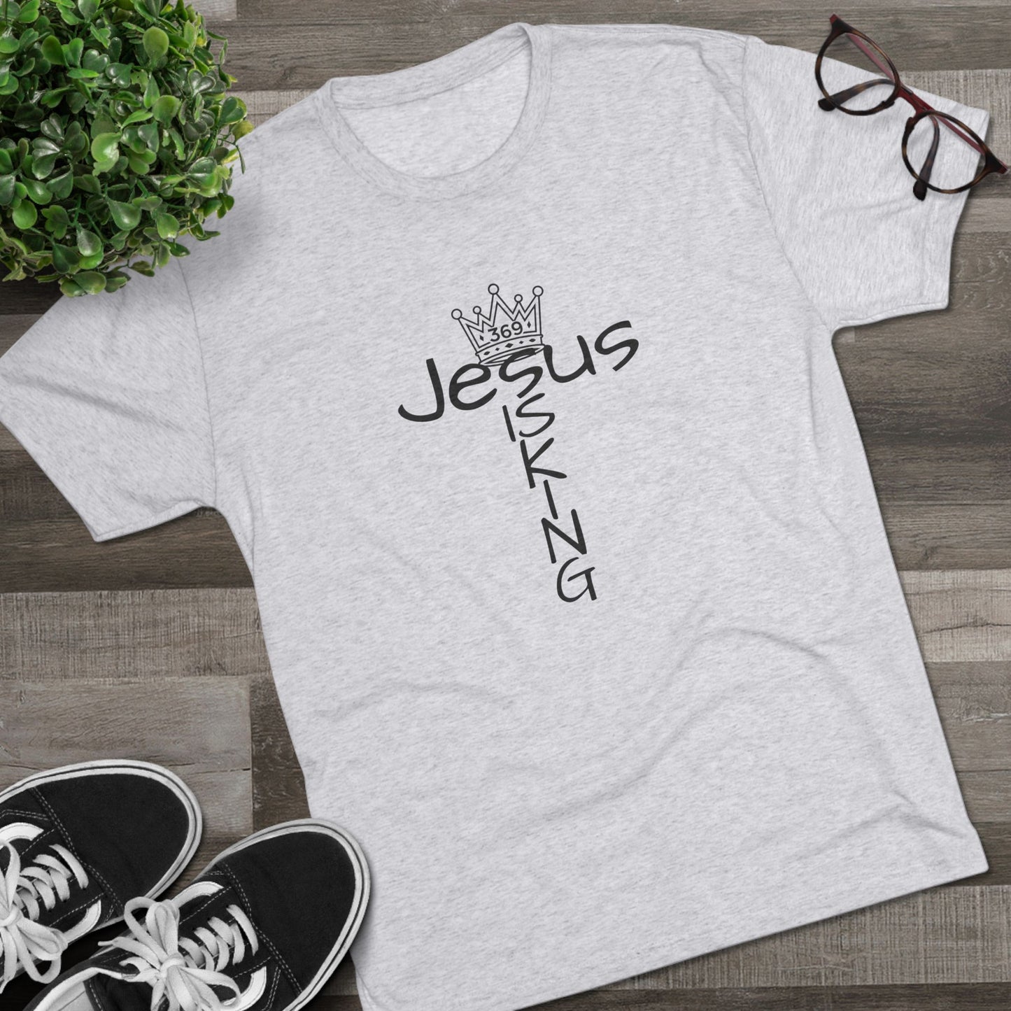 369Fab* Jesus is King , FREEDOM, Uni. Tri blend T-Shirt