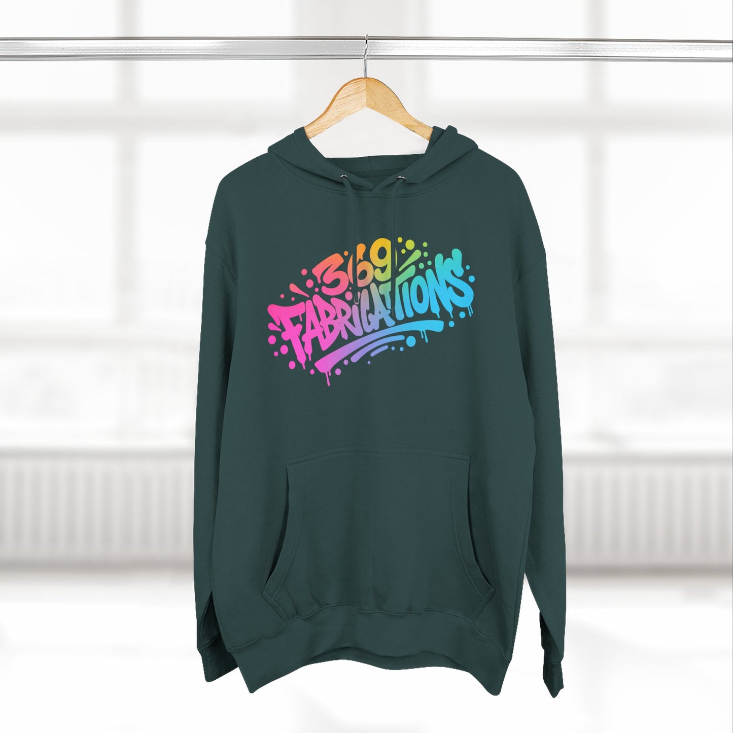 369Fab* 369Fabrications, Colorful Graffiti Fleece Hoodie for Cozy Vibes