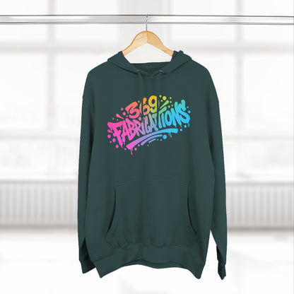 369Fab* 369Fabrications, Colorful Graffiti Fleece Hoodie for Cozy Vibes