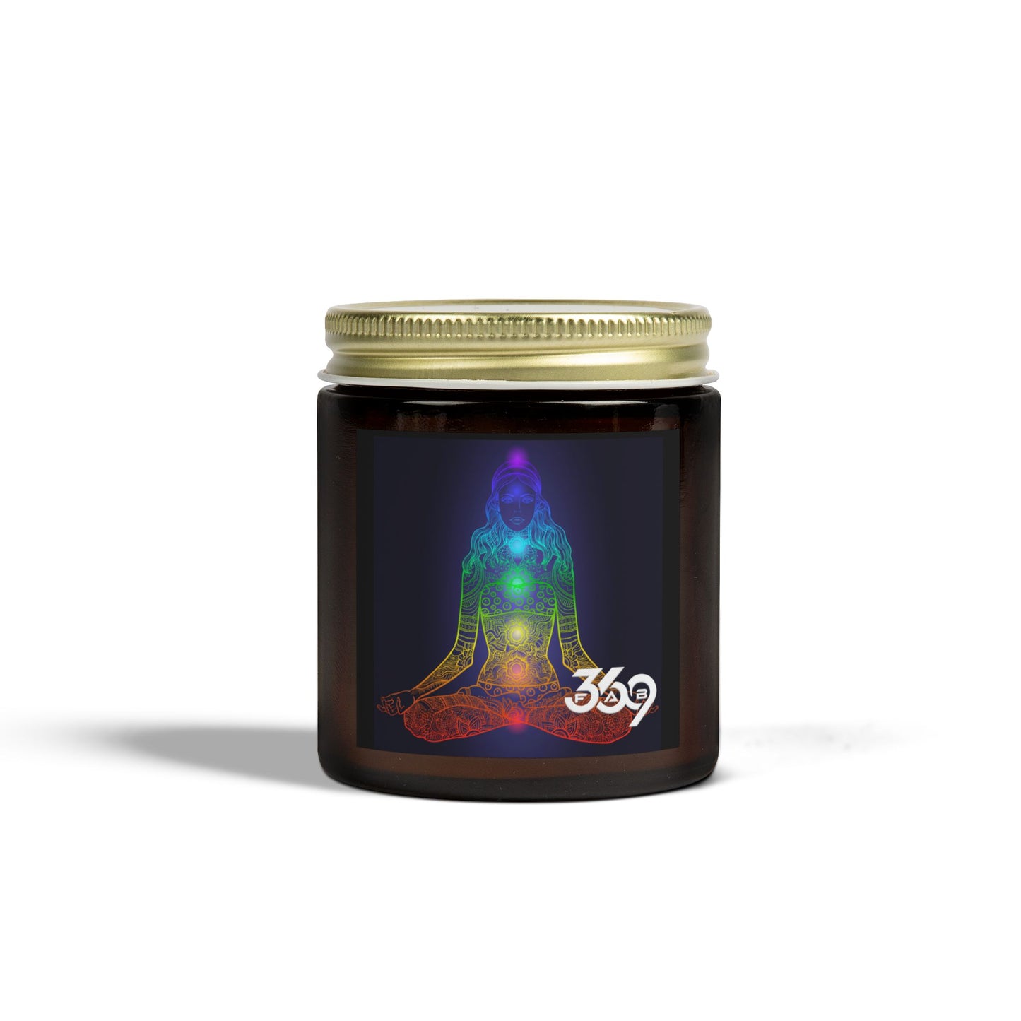 369Fab* W. Logo, Chakra Scented Candles, Coconut Apricot Wax (4oz, 9oz)