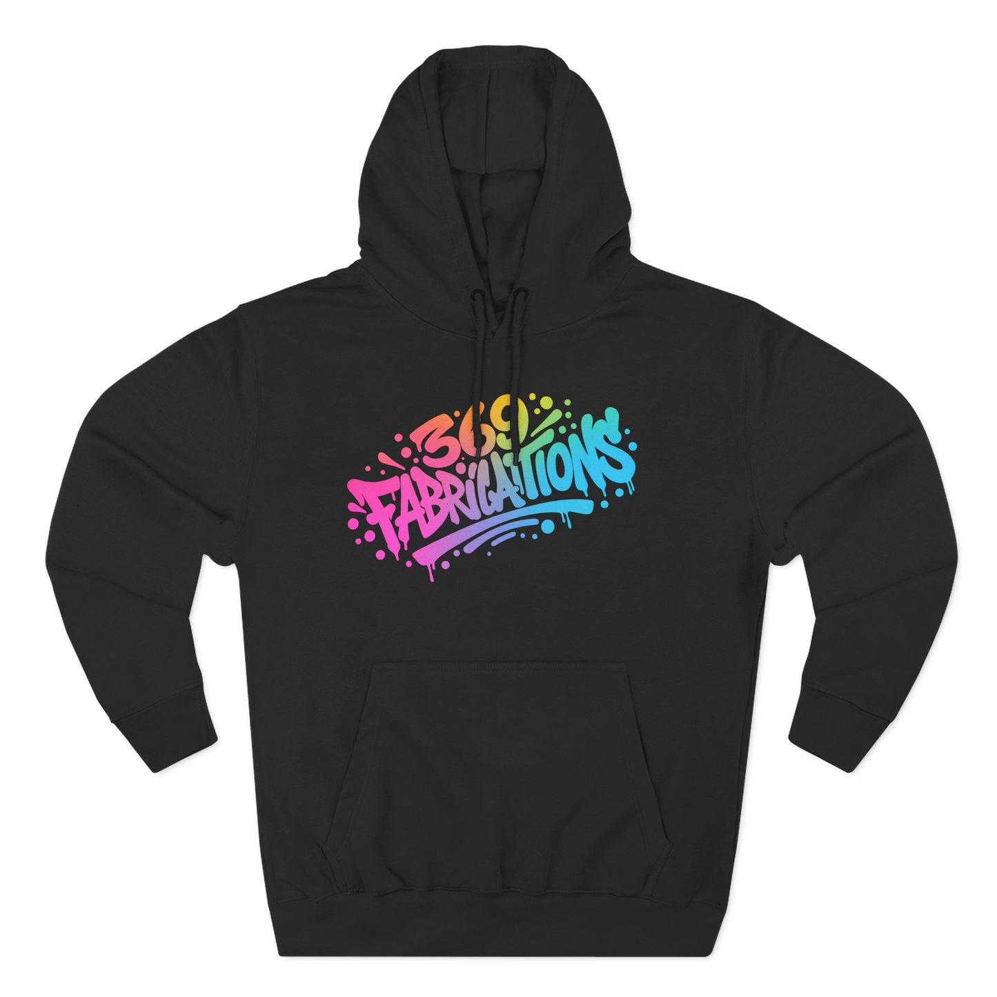 369Fab* 369Fabrications, Colorful Graffiti Fleece Hoodie for Cozy Vibes