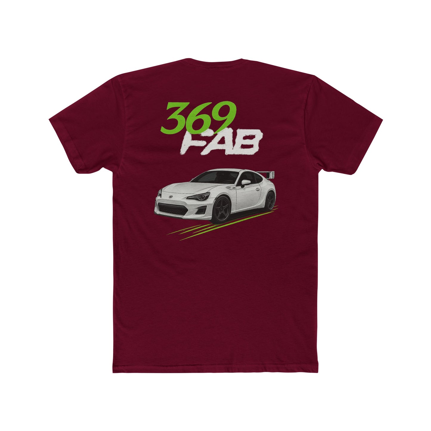 369Fab* W.G. Stylish Uni. Cotton Crew Tee with 369 FAB Car Design, Casual Car Enthusiast Tee